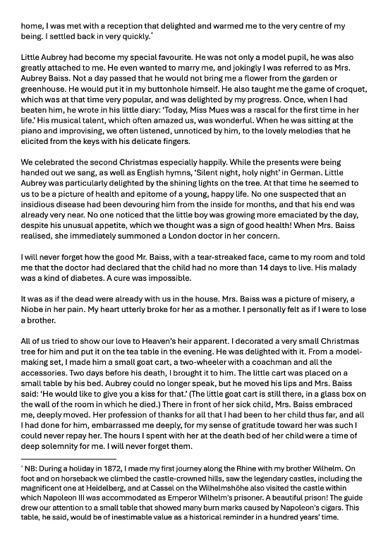 Memoir of German governess, Anna Mues, p.7