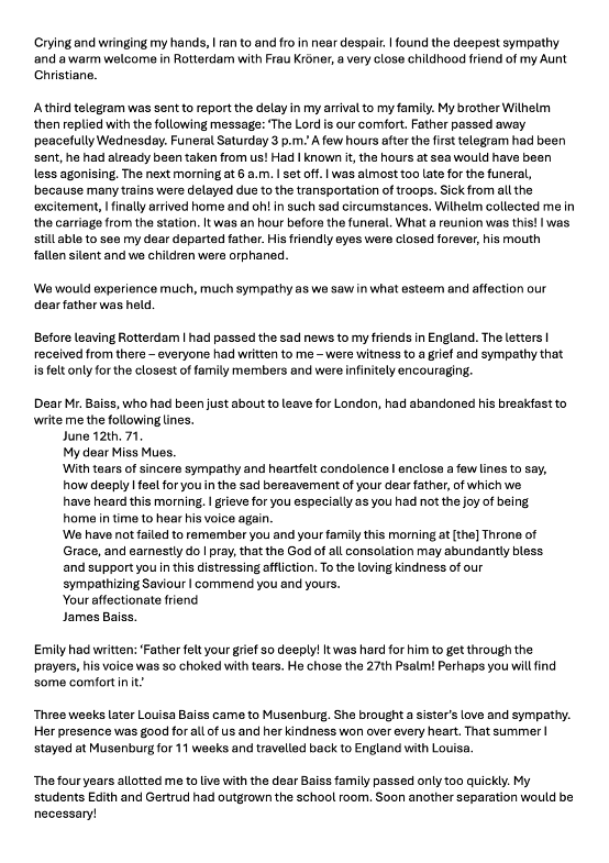 Memoir of German governess, Anna Mues, p.9