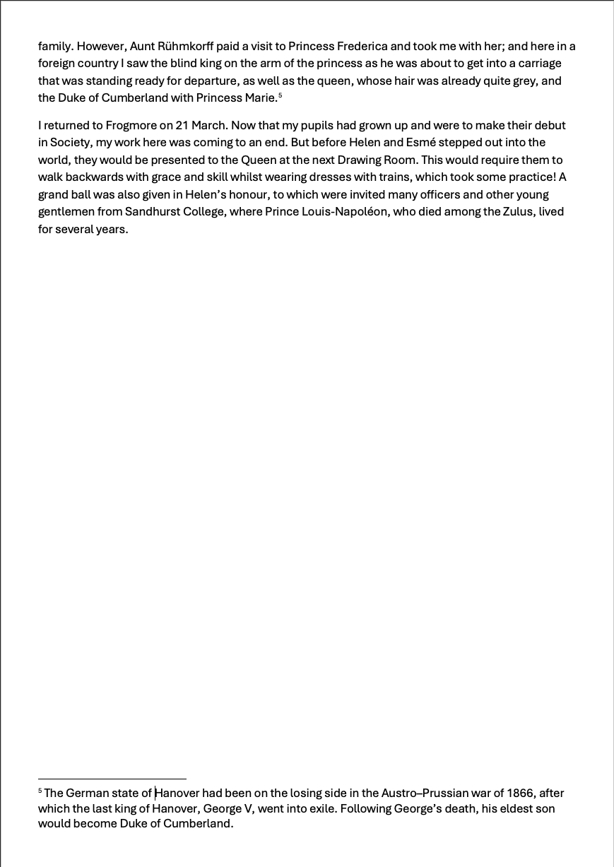 Memoir of German governess, Anna Mues, p. 14