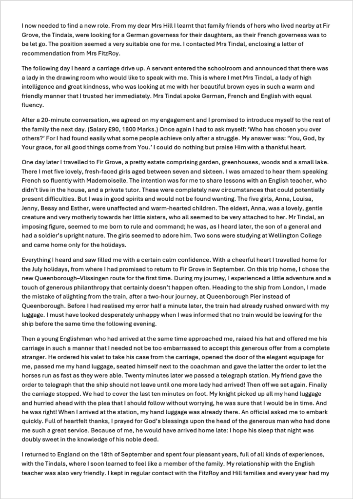 Memoir of German governess, Anna Mues, p. 15